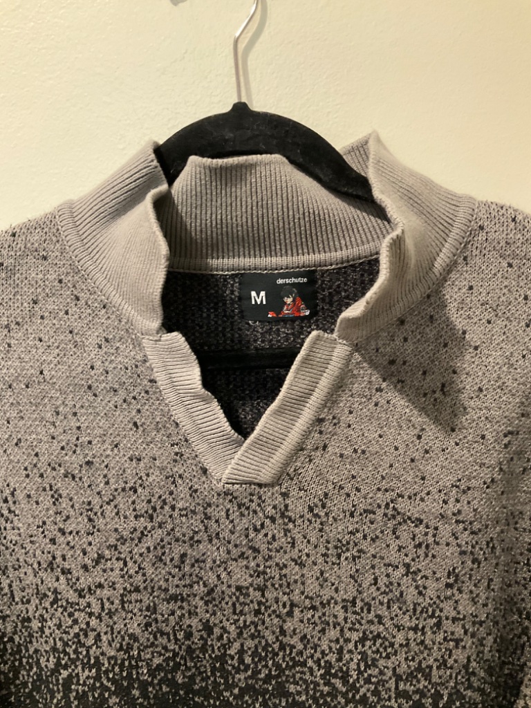 Euc Derschutze Gray Speckled Gradient Knit Sweater Size Medium — image 3 of 5